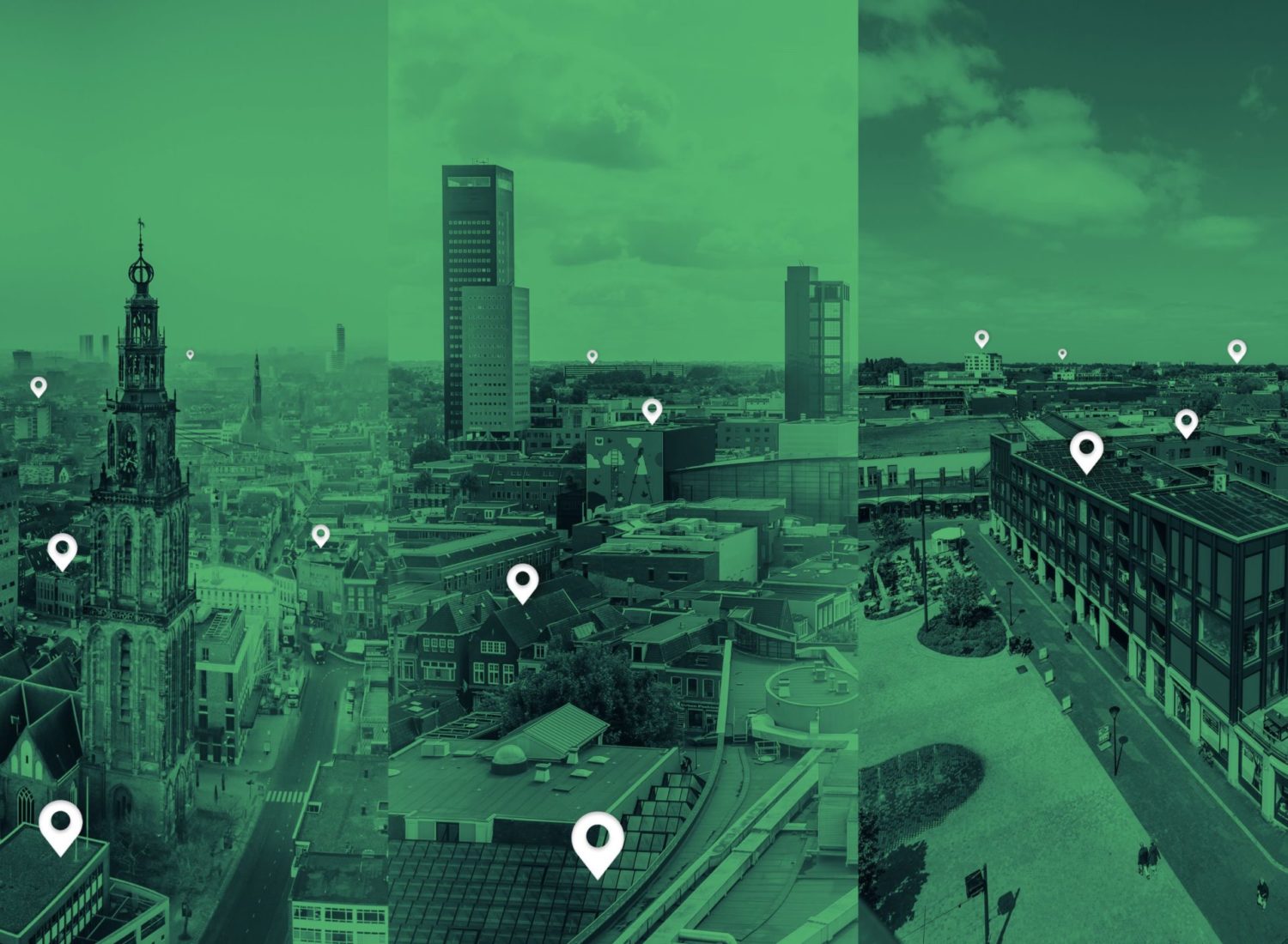 Skyline drie noordelijke hoofdsteden
