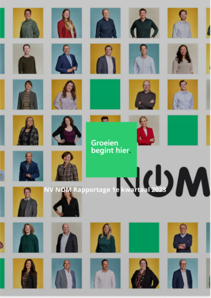 Een collage met foto's van NOM collega's