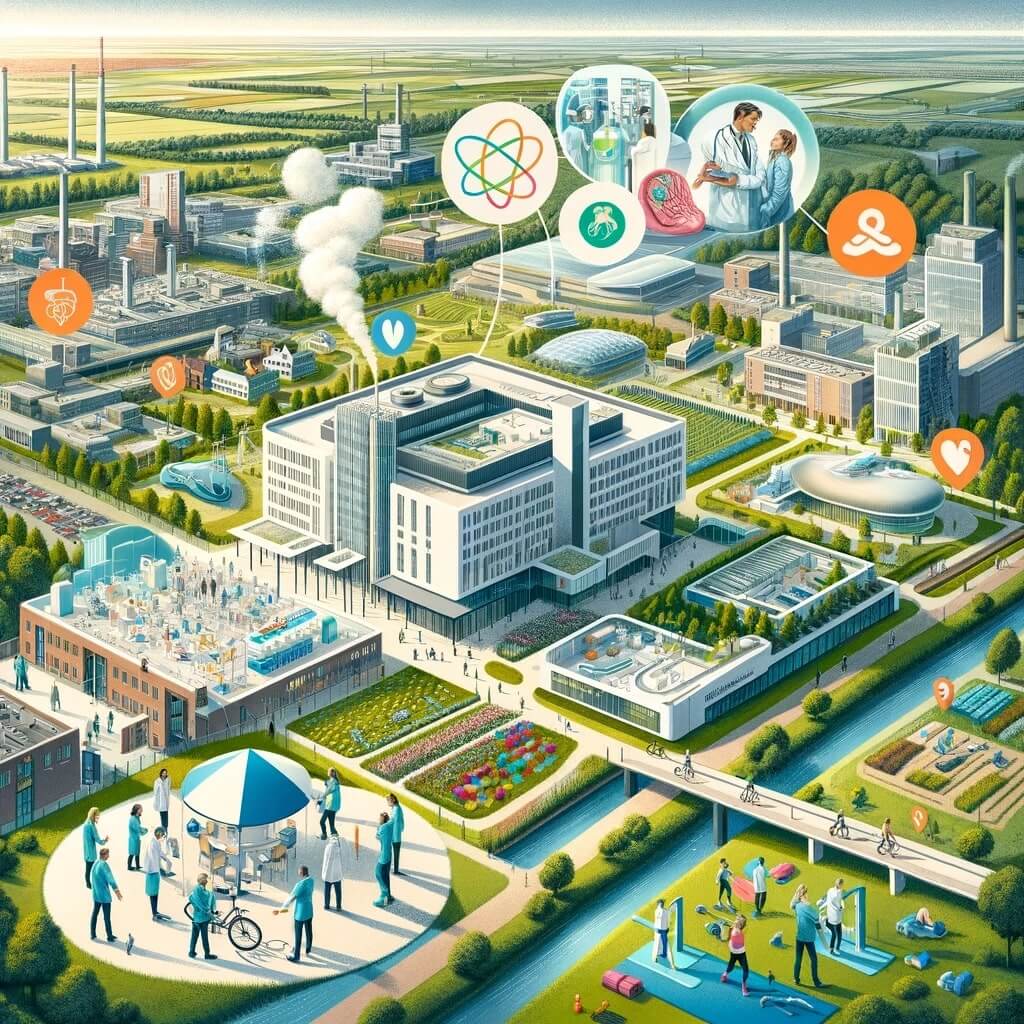 Afbeelding met animatie over gezond leven.