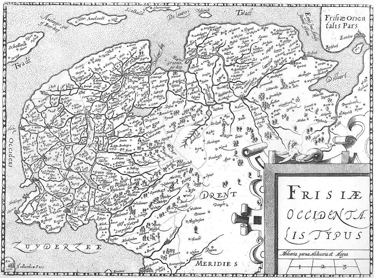 Oude kaart van Friesland