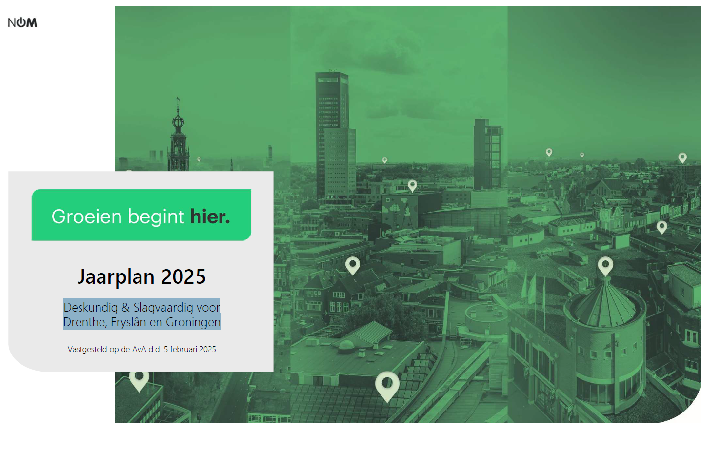 De voorkant van het NOM Jaarplan 2025